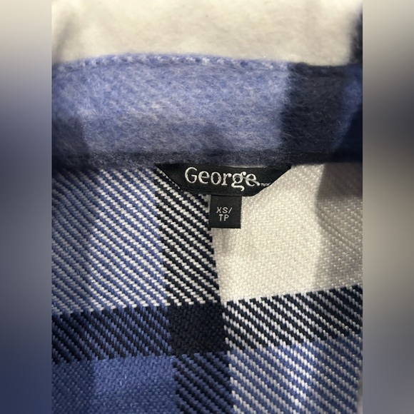 Blue & White Flannel/Plaid Shacket - George - Picture 3 of 3